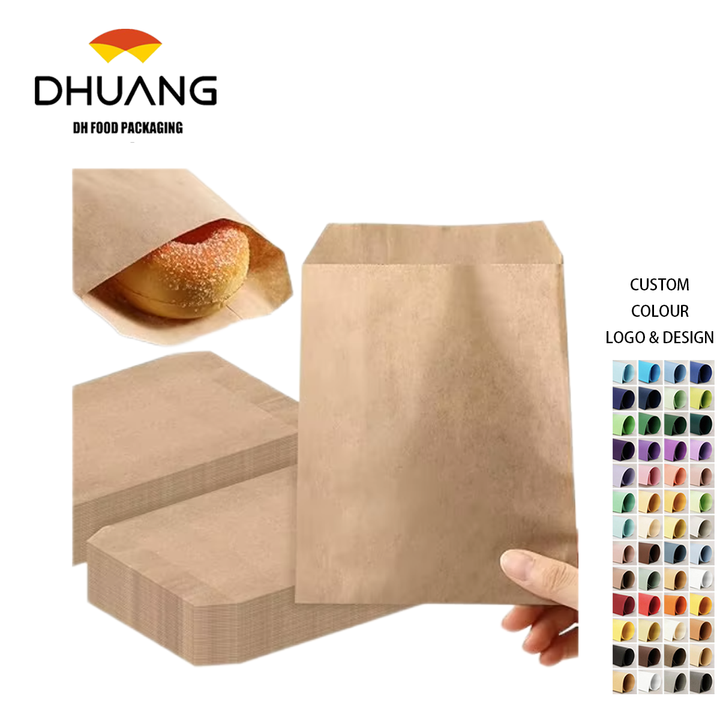 Bags Kraft Mini Paper Bag for Patty Snack Cookies Popcorn Candy Sandwich Custom Bread Bags