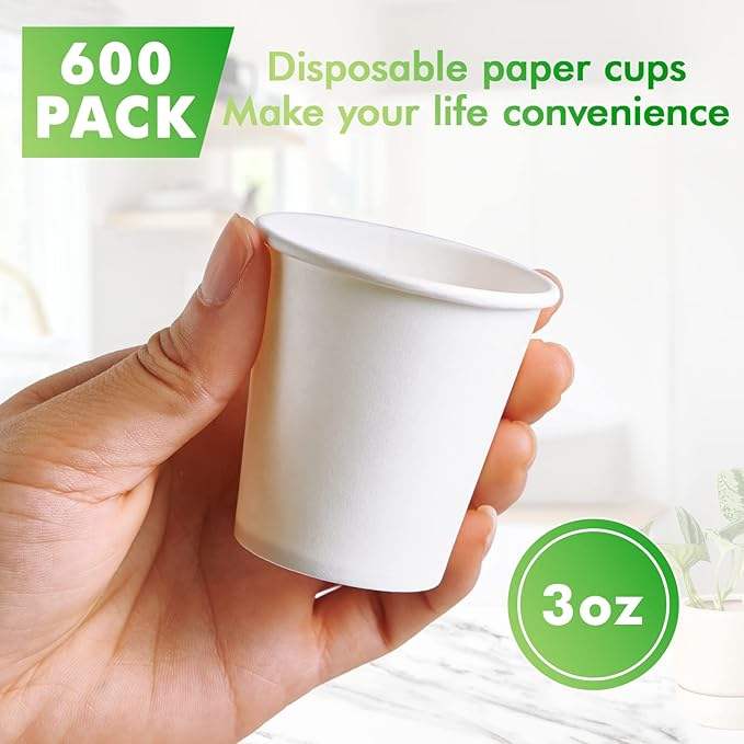 Paper Cups Disposable Bathroom Gargle Espresso White Paper Cups for Parties Trips and Events Paper Cup