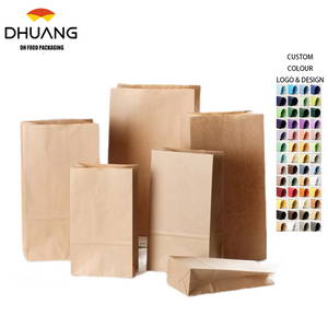 West Point Bags Wholesale Stock Storage Kraft Paper Bag Oil-Proof Thickened Baking Take-Away Food Square Bottom Flexo Printing