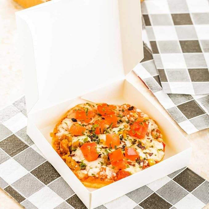 Disposable Small Durable Lock-in Pizza Cookies or Party White Paper Packing Can Be Used for Catering Custom Pizza Boxs