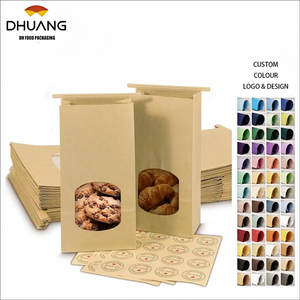 Baking Paper Bags with windows and Sealing Closures for Food Storage with Free Stickers on the Custom Bread Bags