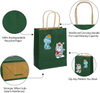 For Forest Green Kraft Paper Bag Gift Lunch Party Packing Candy Bag with Ribbon for Promotions Shopping Bag
