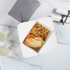 Lunch Box - Label Lock Closed Heat Resistant Grey Paper Disposable Lunch Box Oil Resistant to Hot and Cold Foods Food Box