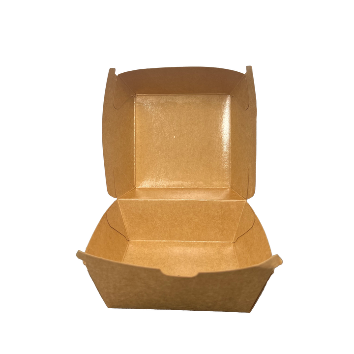 Cellophane Baking Packaging Box for Takeout Hamburgers Laminated Anti-oil and Non-foldable Burger Box