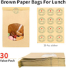 Brown Paper Bag with windows and Free Stickers Suitable for Preserving Bread in Bakery Restaurants Custom Bread Bags