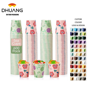 600 Packs 5 Oz Paper Colored Disposable Bathroom Small Gargle Espresso Cups Party Picnic Travel Custom Paper Cups