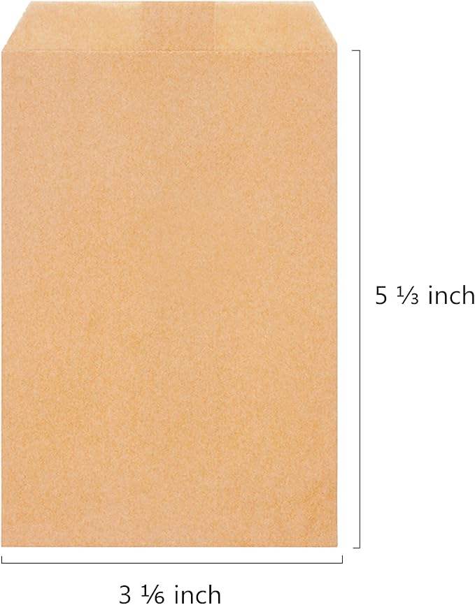 Brown Flat Kraft Paper Bag for Baking Packaging Cookies Candy Desserts Chocolate Soap Wedding and Party Gifts Custom Bread Bags