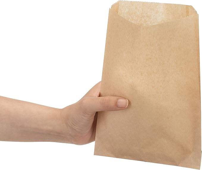 Kraft Paper Sandwich Style Bags Dry Wax Grease Resistant Bags Sandwiches Cookies Pastries Custom Bread Bags