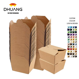 Brown Paper Food Container 30 oz Brown Brown Take-out Food Box Leak Proof Container Catering Picnic Party Food Box