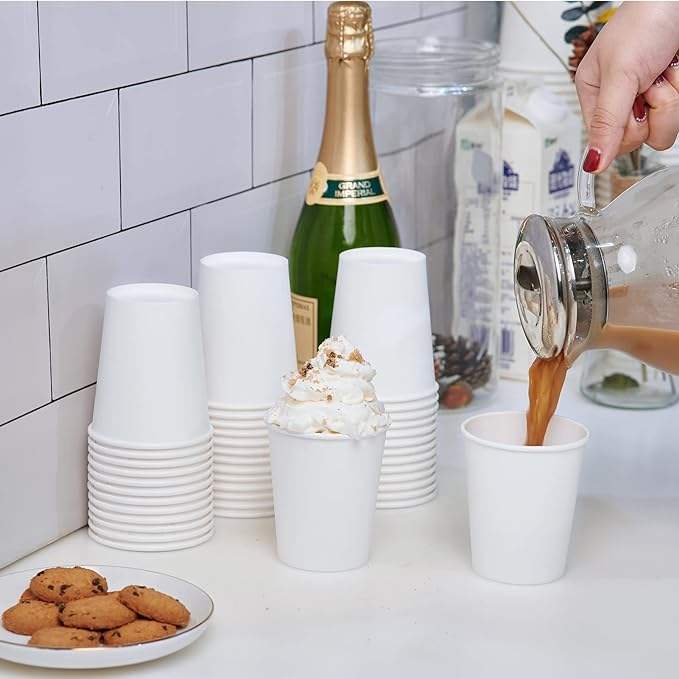 8 oz Paper Disposable Coffee Cups for Hot and Cold Drinks Coffee Shops Offices and Restaurants Coffee Cup