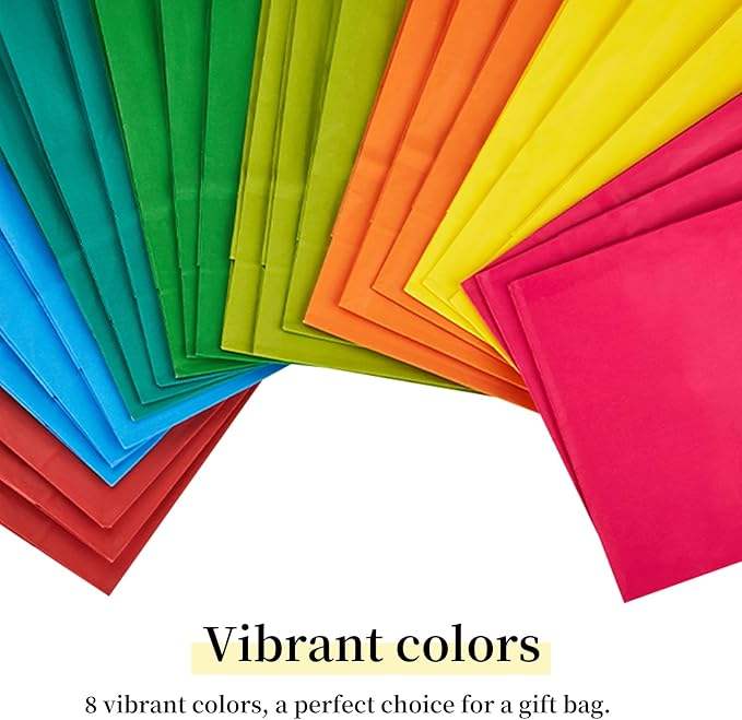 Paper Gift Bag with Handle, 5.8 "x 3.2" X 8.25" Kraft Paper Party Gift Bag, Suitable for Child's Birthday (8 Colors)