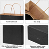 Medium Size Black Kraft Paper Gift Bags with Handles Eco-Friendly for Party Craft Food Packaging for Businesses