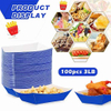 3-pound Paper Food Trays Disposable Nachos Trays Burritos Licensed Christmas Party Supplies Kraft Paper Boat (blue)