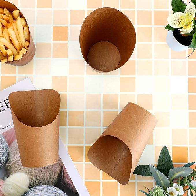 Baking Supplies for Outdoor Gatherings Ice Cream Holders Cups Corrugated Paper Cones for Party Food Containers French Fries Cup