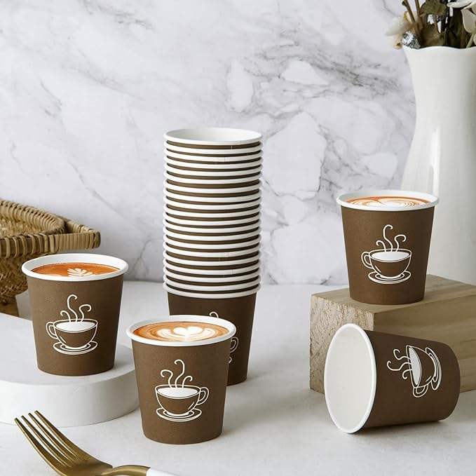 600 Pack 4 oz Paper Cups, Small Disposable Coffee Cups, Paper Espresso Cups, Hot/Cold Drinking Cups for Party, Picnic, Travel