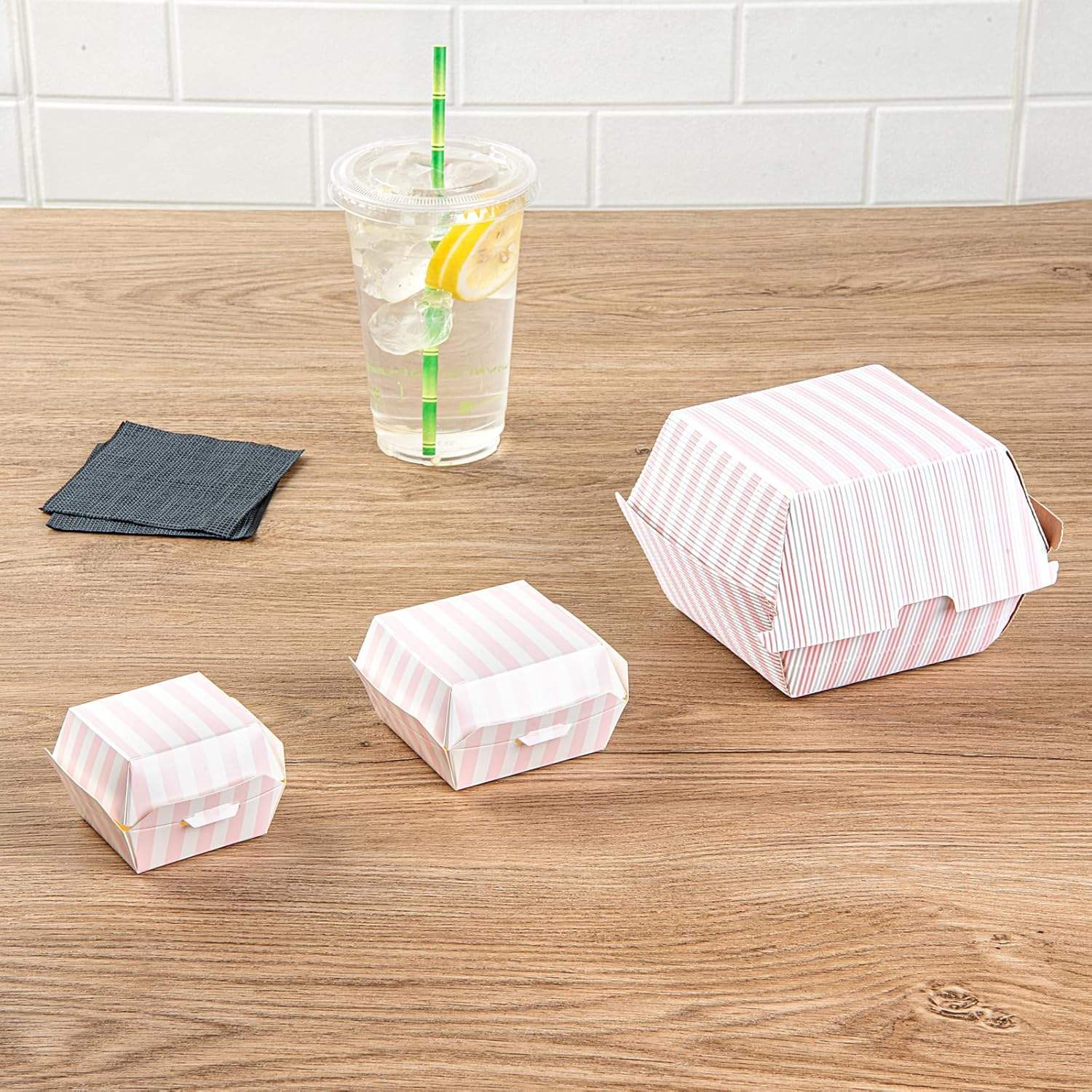 Hamburger Food Container Hinge Cover with Matte Finish Corrugated Paper Grain Storage Box Burger Box