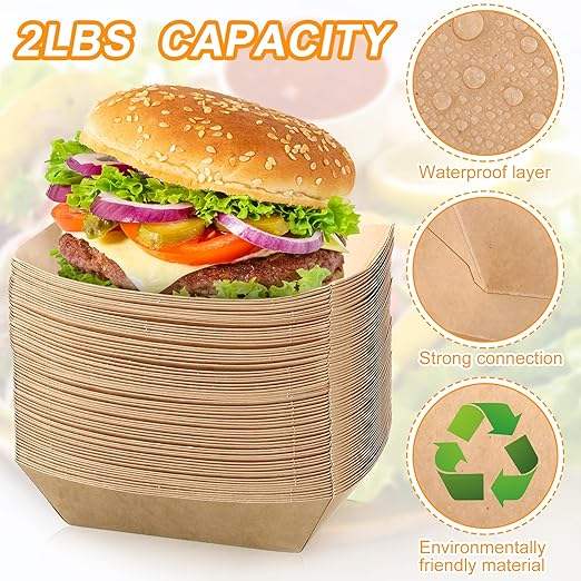 Customized Printing Services for Disposable Paper-based Packaging for Fast Food and Other Food Products Food Trays