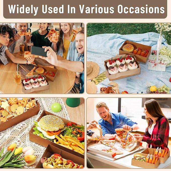 Paper Disposable Greaseproof Food Trays Food Wrappers Pop-up Foldable for Party Stadium Theatre