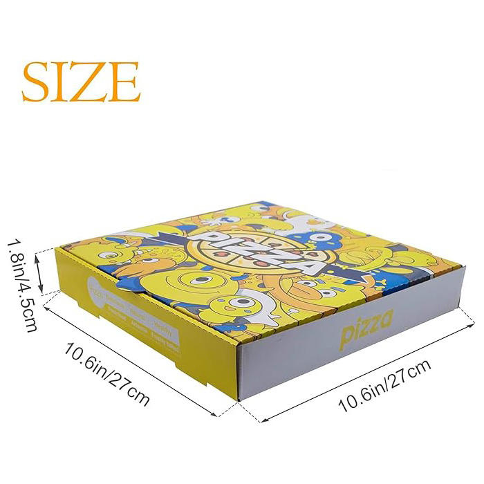 Pizza Box Takeout Protected Delivery Container Foldable Corrugated Cardboard square Carton Pattern Portable Custom Pizza Box