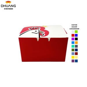 Customized Printed Flip-top Folding Packaging Box for Fried Chicken with Oil-proof Function Wholesale Food-grade Food Box