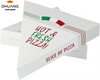 Clamshell Pizza Slice Container - Oil Proof Label Lock White Paper Single Slice Pizza Box for Restaurants Custom Pizza Boxs