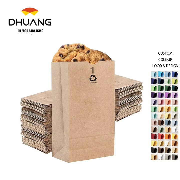 Kraft Small Brown Paper Bags Mini Size Bag for Packing Breakfast Food Snack Lunch Blank Bulk Pack Disposable Sack Shopping Bag