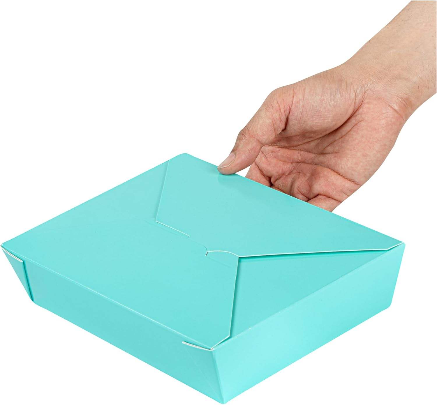 Disposable Turquoise Paper Rectangular Food Container Takeout or Picnic Box for Easy Carry & Versatility Food Box