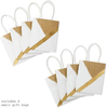 White Gold Foil Paper Gift Bags with Handles Party Favor Birthday Wedding Christmas and New Year Gift Wrapping