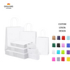 White Paper Bags with Handles Gift Bags Bulk Kraft Paper Recyclable Small Business Shopping Bags