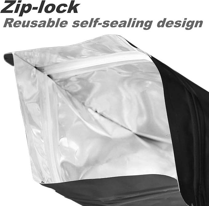 Matte Metallic Ziplock Plastic Bags Clear Front Window Heat-Sealable Resealable Solid Color Pouches for Food Storage Stand