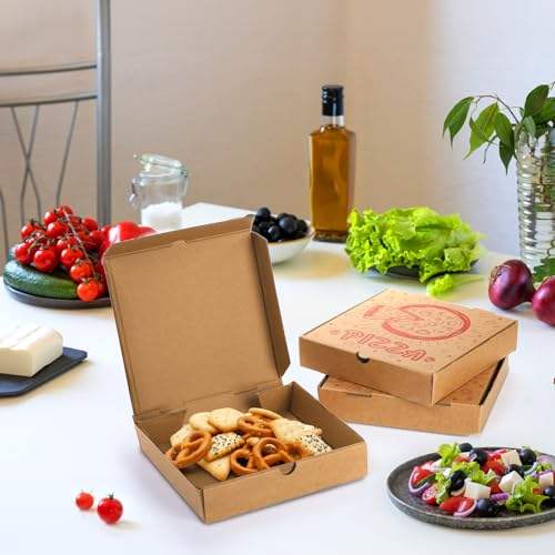 Small Kraft Paper Pizza Boxes for Food Delivery and Takeaway Packaging for Wedding Parties and Cookie Cake Custom Pizza Boxs