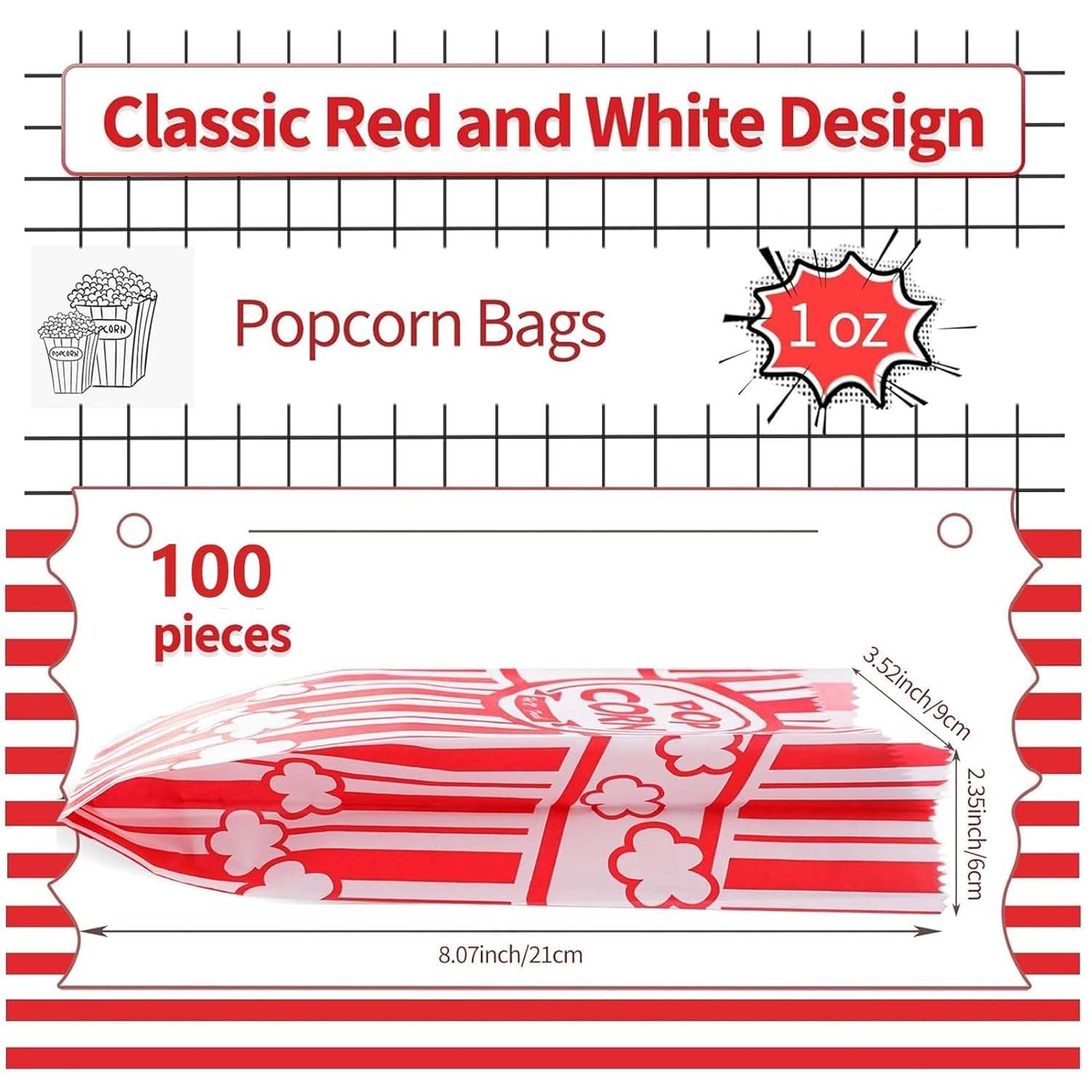 Popcorn Bag Single Service Popcorn Maker Bulk Movie Night Popcorn Bag Store Snacks Such As Potato Chips Pretzels or Candy