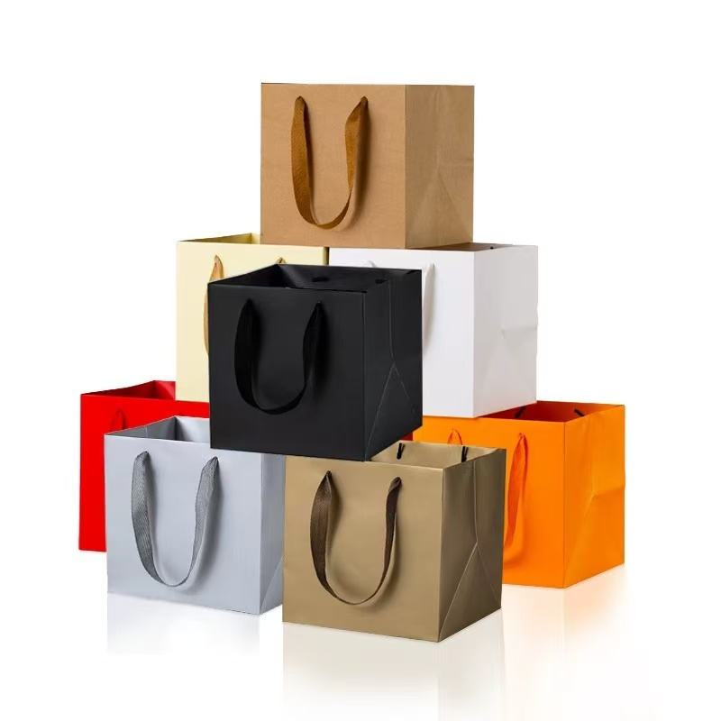 High Quality Biodegradable Eco-Customized Paper Bags for Food Storage Apparel Packaging Gift Wrapping Durable Plastic Variants