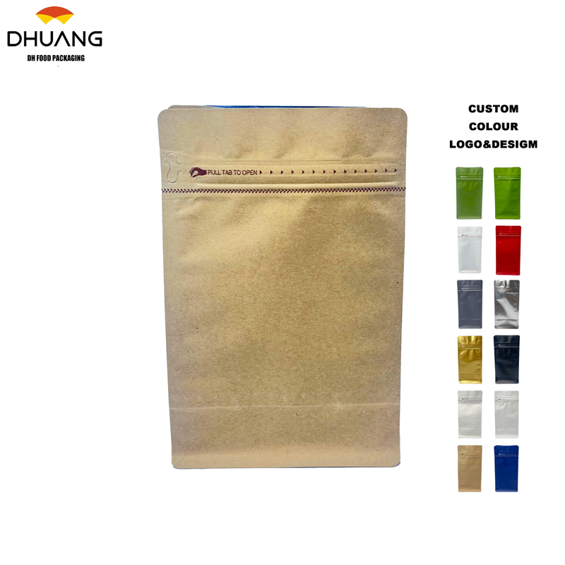 Customized Plastic Flat-bottom Coffee Bean Bag Packaging, Zipper Packaging Bags Coffee Bags