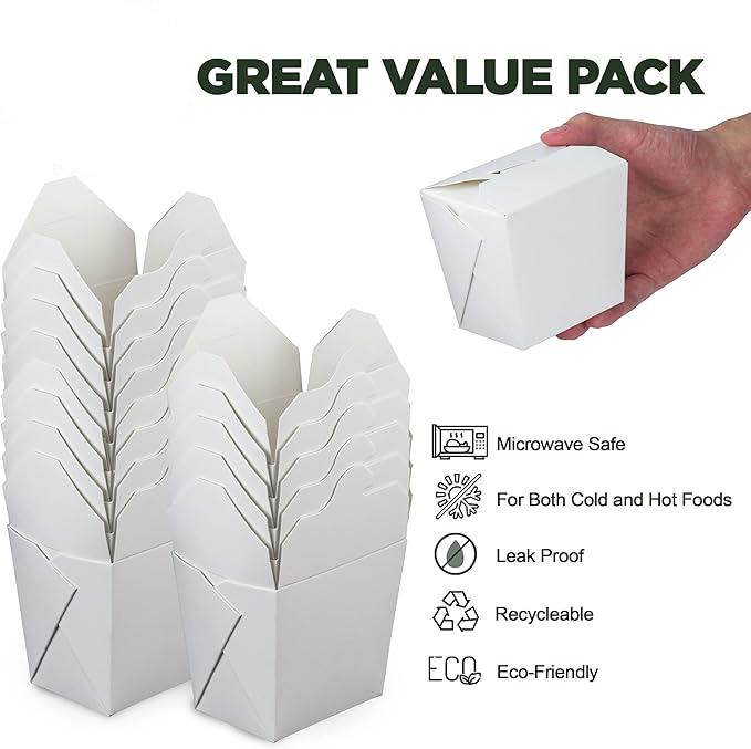 32 oz Paper Soup Container with Lid Disposable Paper Food Cup White Ice Cream Bowl Paper Food Storage Food Box