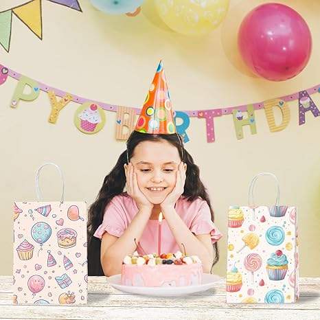 Gift Bag Paper Bag with Handle Party Birthday Wedding Small Paper Shopping Bag (Candy Cakes)