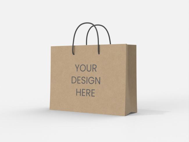 Paper Bags with Handles Custom-sized with Patterned Labels Suitable for Retail Shopping Bags and Other Uses Shopping Bags