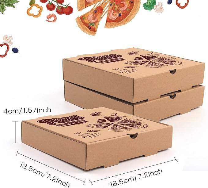 Disposable Kraft Corrugated for Cakes Pizza Takeaway Delivery Gift Custom Pizza Box