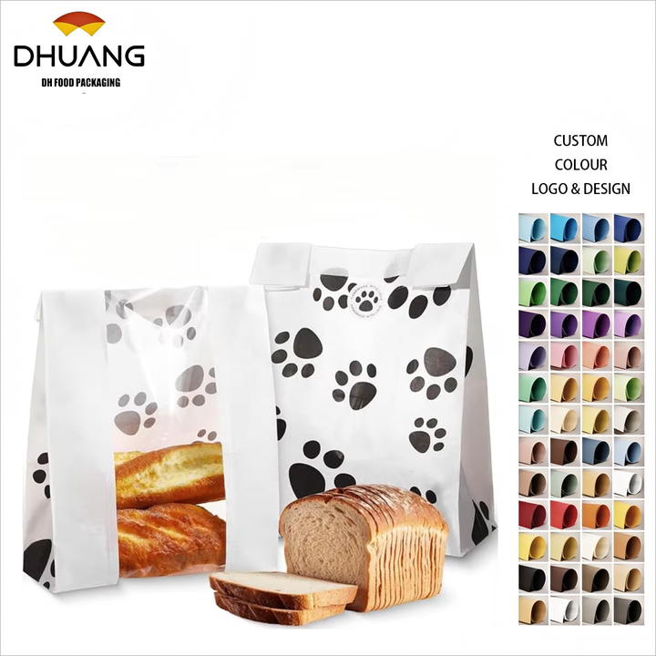 120 Large Bread Bags with Window 120 Sealable Sticker "clawed Yeast Paper Bread Bags for Baked Goods (brown) Custom Bread Bags