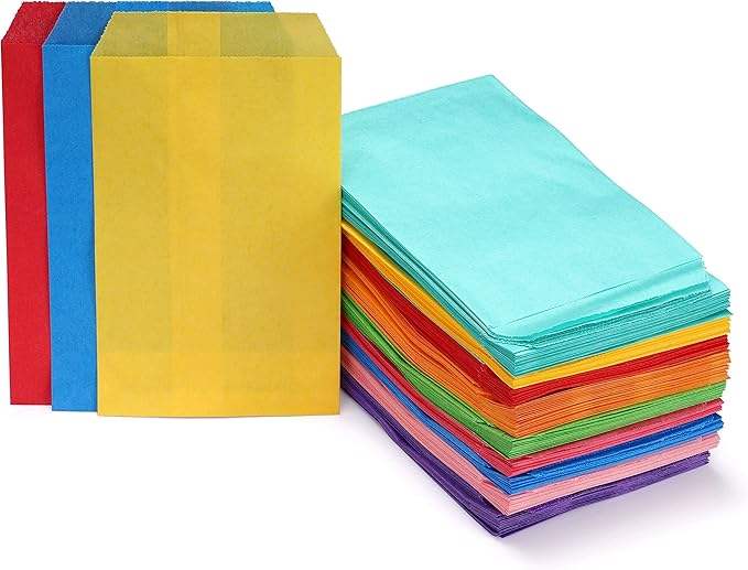 Gold Flat Greaseproof Kraft Paper Cookie Bag for Baking Desserts Soap Party Gifts Coatigh Recyclable for Wrapping Packaging