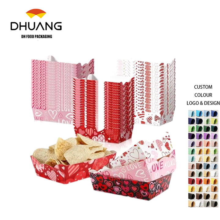 Pieces Valentine's Day Party Supplies Disposable pink Food Decoration Paper Plates for Wedding Birthday Party Food Trays