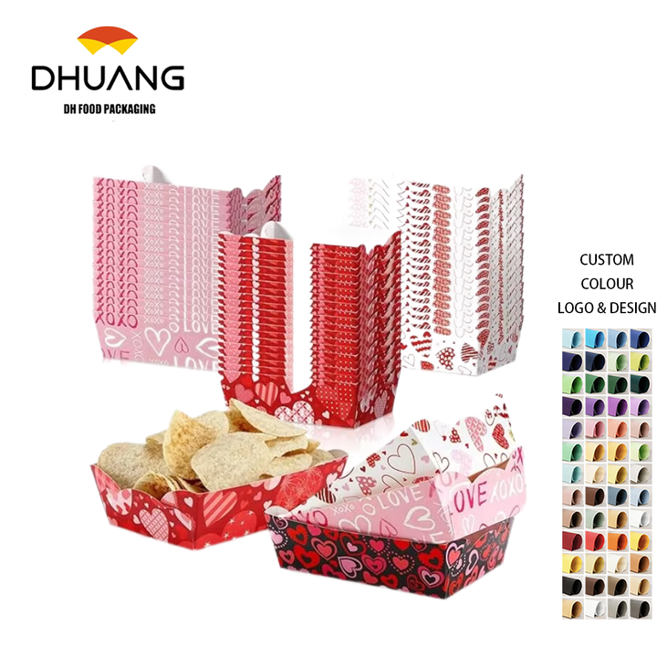 Pieces Valentine's Day Party Supplies Disposable pink Food Decoration Paper Plates for Wedding Birthday Party Food Trays