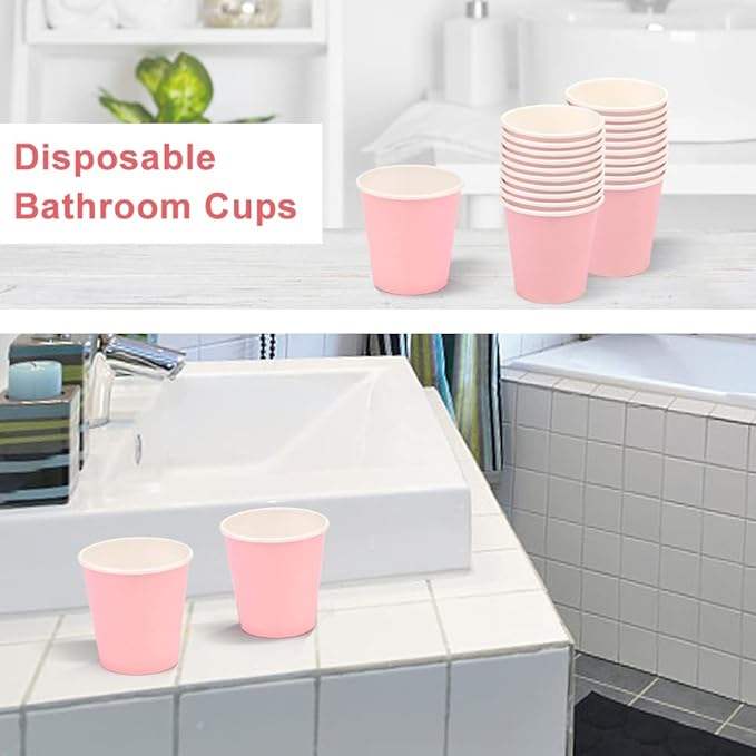 3 oz Red Mouth Cleaner Disposable Bathroom Cup for Birthday Parties and Picnics Paper Cup