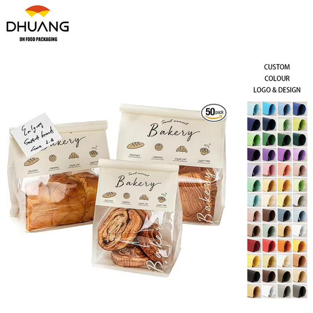 Bread Paper Bag with Window Suitable for Bread Food Storage Bags Biscuits Snacks Custom Bread Bags