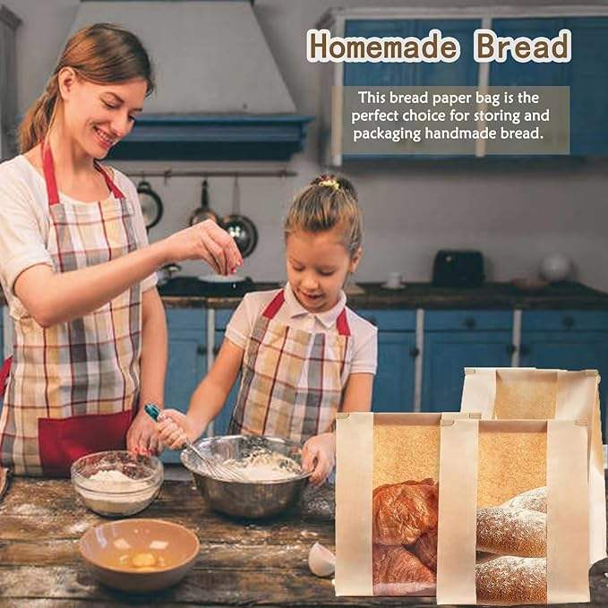 Customizable LOGO Pattern Homemade Bread Bag with windows Yeast Storage Custom Bread Bags