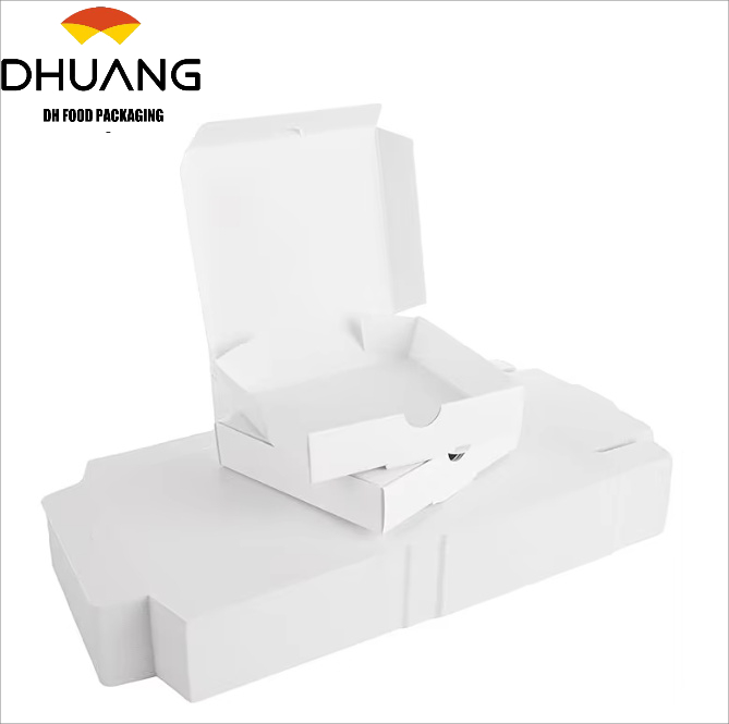 Mini White Lock Corner Clay Coating Thin Used for Mini Pizza Cookies Cake Parties Weddings Custom Pizza Box