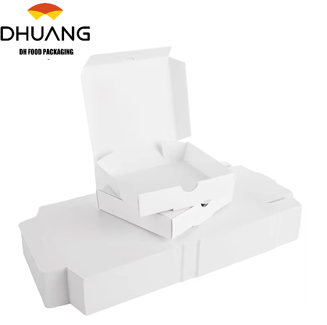 Mini White Lock Corner Clay Coating Thin Used for Mini Pizza Cookies Cake Parties Weddings Custom Pizza Box