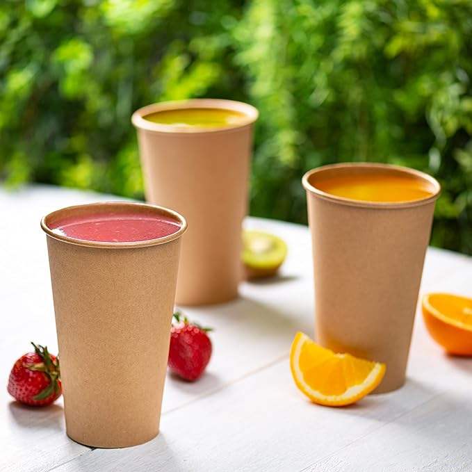 Disposable Paper Cup, Hot Coffee Cup Brown Unbleached - Eco-friendly Cup