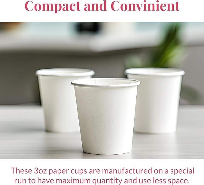 500 Packs of 3 oz Paper Cups Disposable Paper Cups, Coffee Cups, Bathroom Cups, Disposable Mouthwash Cups, Small Snack Cups