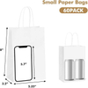 60 Paper Bags White Gift Bags Handle Bulk Shopping Birthdays Weddings Business Parties